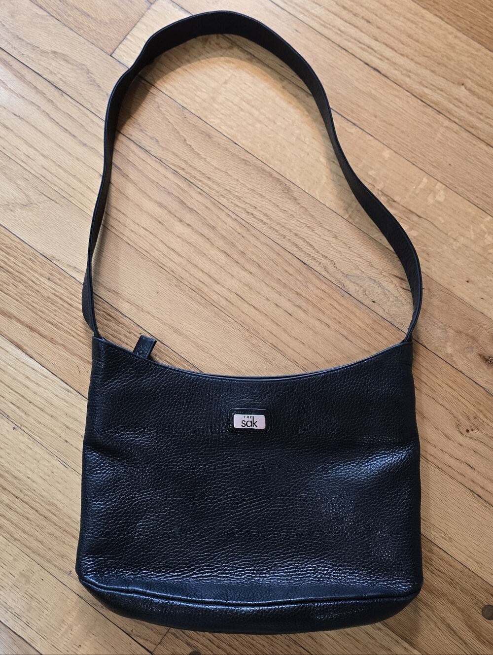 The Sak Vintage Black Pebbled Leather Hobo Shoulder Bag